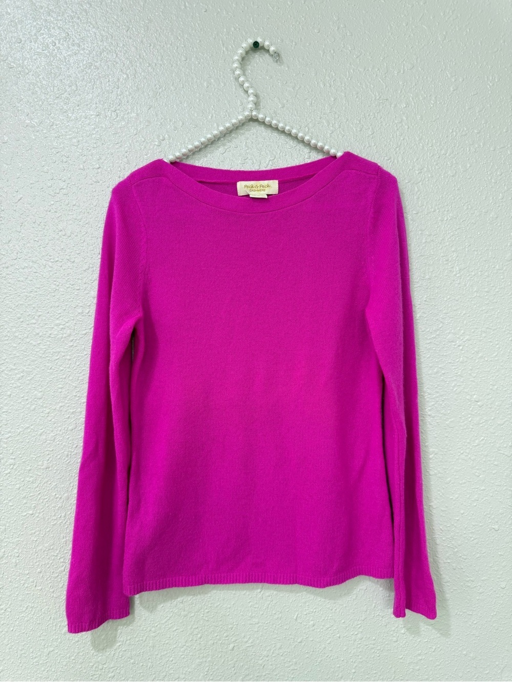 Peck & Peck 100% Cashmere Fuschia Womens Sweater Pullover Sz S
